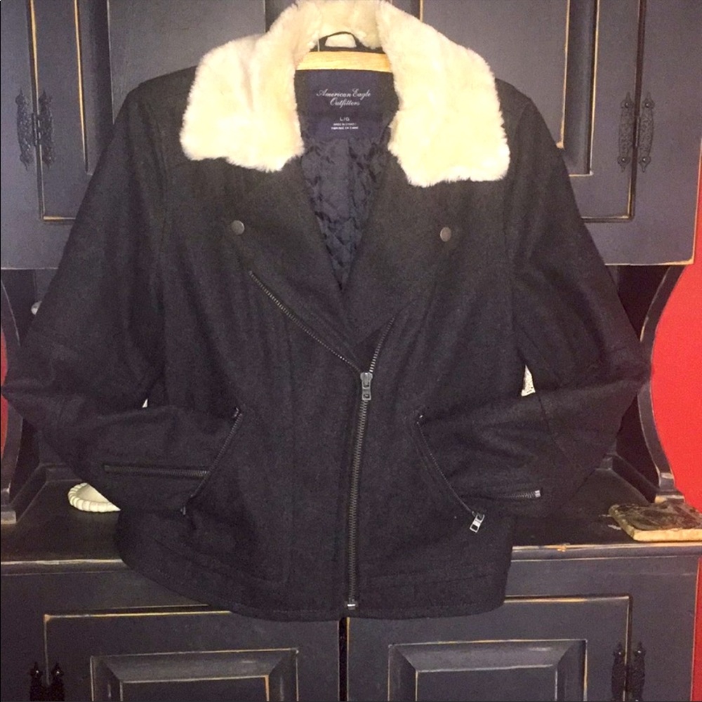 🌲American Eagle Moto style jacket L